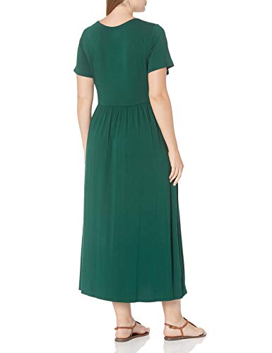 Amazon Essentials Women's Plus Size Short-Sleeve Waisted Maxi Dress, Jade, 4X