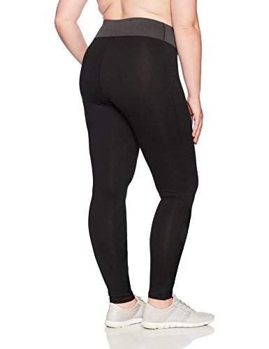 JUST MY SIZE Women's Plus Size Active Mesh Pieced Run Legging, Granite Heather/Black, 3X