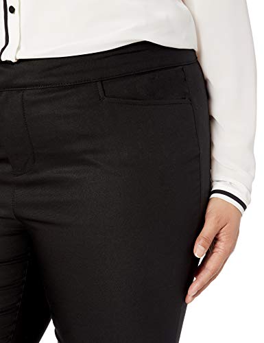 Chaps Women's Plus Size Skinny Double Cloth Capri Pant, Black, 24W