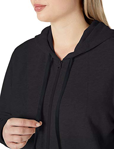 Amazon Essentials Women's Plus Size French Terry Fleece Full-Zip Hoodie, Black, 2X