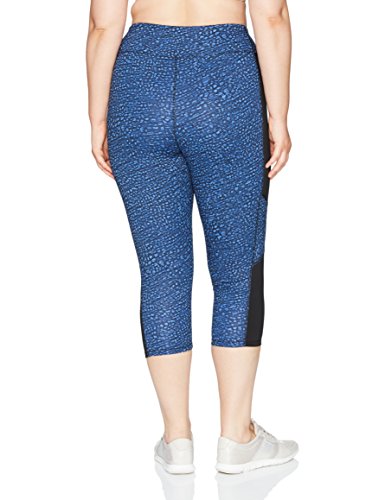 Just My Size Women's Plus Size Active Pieced Stretch Capri, Spot on Odyssey/Black, 4X