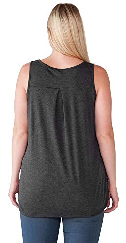 Disney Womens Plus Size Tank Mickey Mouse Sleeveless (Charcoal, 2X)