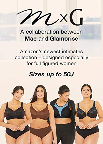 Amazon Brand - Mae Women's Plus Size by Glamorise-Full Figure No Bounce Camisole Sports Bra, Charcoal, 44G