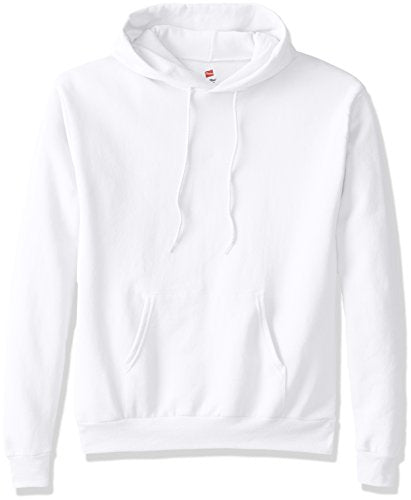 Hanes Men's Pullover EcoSmart Fleece Hooded Sweatshirt, white, X Large