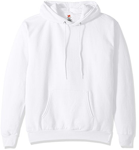 Hanes Men's Pullover EcoSmart Fleece Hooded Sweatshirt, white, X Large